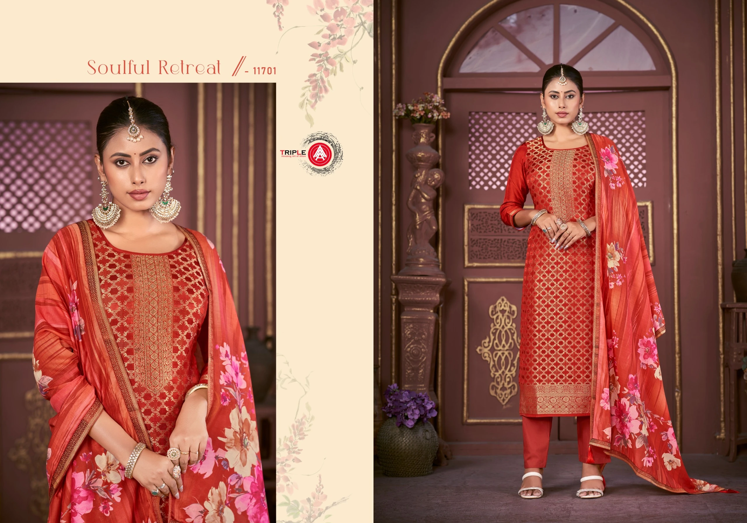 Triple Kaaveri Pure Muslin Wholesale Fancy Salwar Suit Catalog — Wholesale Salwar Suits, MPA wholesale from Surat - Gallery Image 5